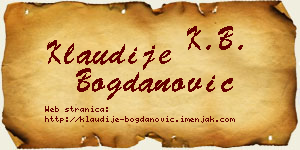 Klaudije Bogdanović vizit kartica
